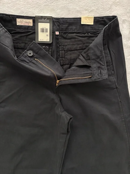 LEVI'S Premium XLBlack Chino Wide Leg Mid Rise Pants--NWT--26x31 - Picture 5 of 16